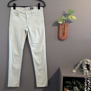 AG Adriano Goldschmied The Stevie Ankle Zip Seafoam Mint Green Size 27